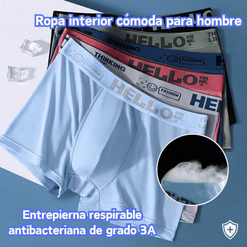🧊【Compra 3 y llévate 3 gratis: 6 piezas en total】Calzoncillos bóxer de seda helada transpirables y finos para hombre, superventas del verano