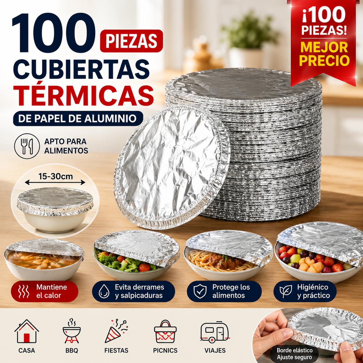 【100 piezas】28 euros Cubierta aislante de papel de aluminio
