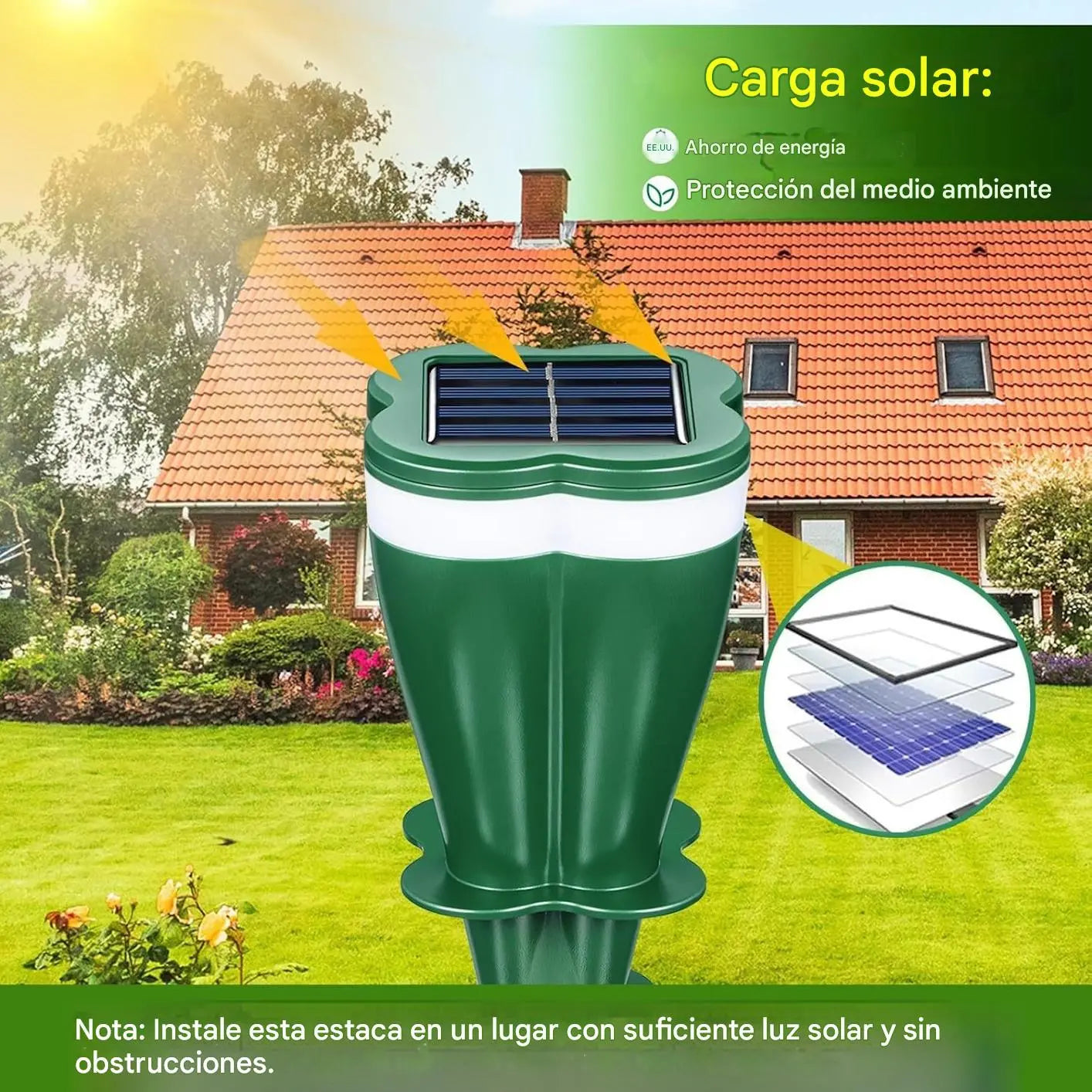 🔥Repelente de animales con energía solar🐾 Disuasor automático activado por movimiento – Protección impermeable para exteriores
