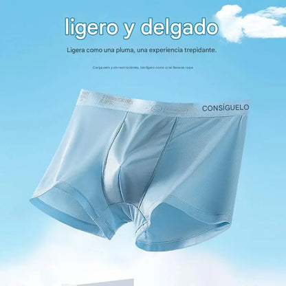 🧊【Compra 3 y llévate 3 gratis: 6 piezas en total】Calzoncillos bóxer de seda helada transpirables y finos para hombre, superventas del verano