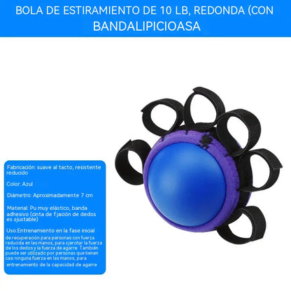 Pelota ortopédica para la recuperación de dedos y manos, con anillos de fijación, dispositivo de entrenamiento de fuerza y movilidad para personas mayores o con secuelas de un derrame cerebral.