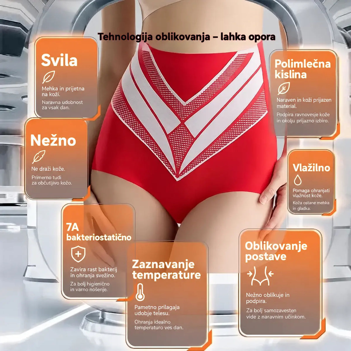 🥰😍【Paket 4 kosov】7A – brezšivno antibakterijsko spodnje perilo za dvig bokov in zategovanje pasu