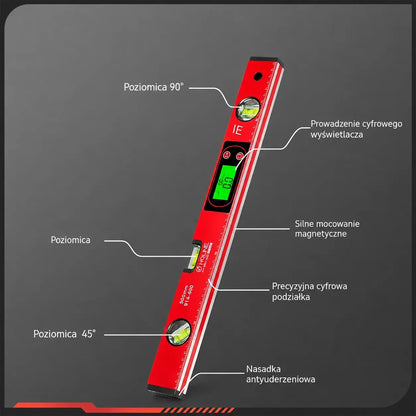 🔧📐 Wielofunkcyjna precyzyjna poziomica magnetyczna z wyświetlaczem LCD