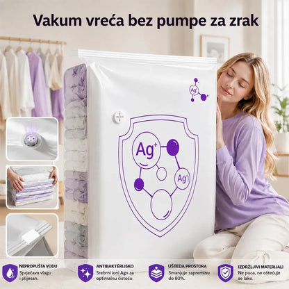 ✨（5 komada 53 KM）💨 Velika, kompresibilna vakuumska vrećica za pohranu: nije potrebna pumpa, nepropusna je i idealna za uštedu prostora u koferima i kod kuće ✈️