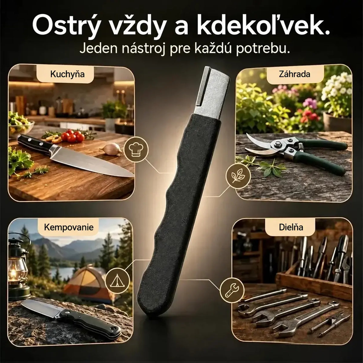 🏆Kúpte 2, dostanete 2 zadarmo! 4 kusy za 20 eur🔪 Prenosný brúsny strojček na nože a nožnice – Obnoví ostrosť len za pár sekúnd ✨