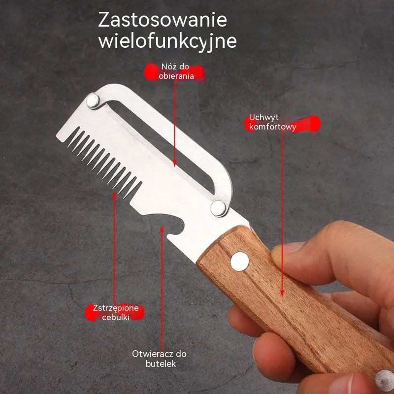 Kup 1, a 1 dostaniesz gratis (2 produkty)  Wielofunkcyjny obierak kuchenny 3 w 1: obiera, kroi i otwiera butelki!