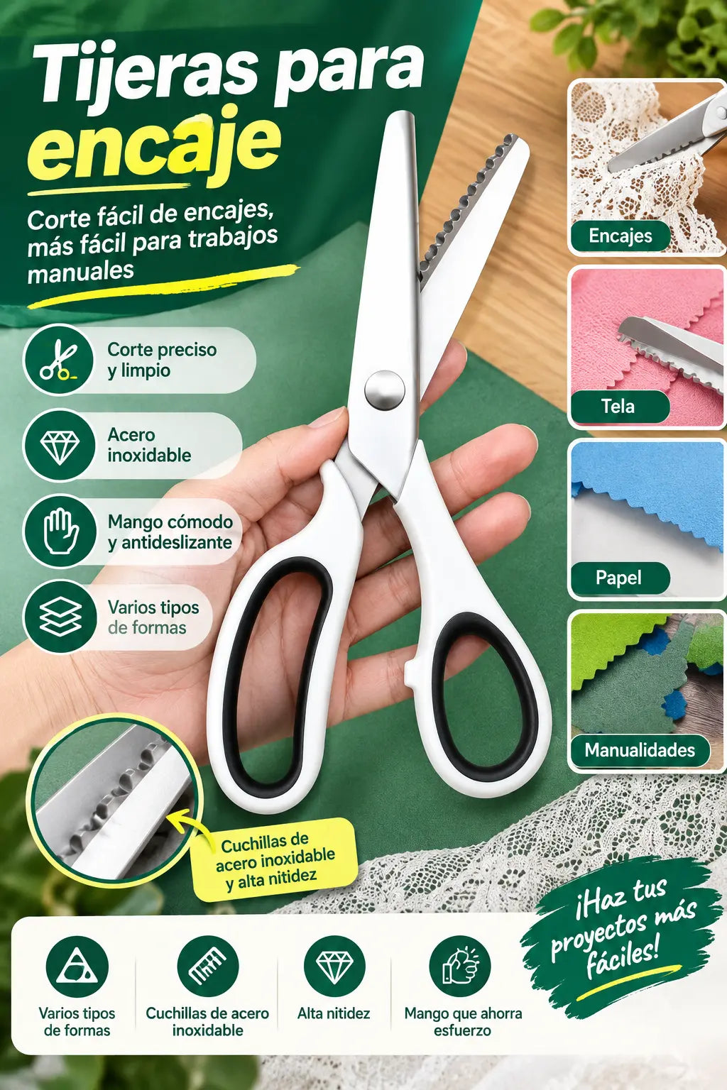 ✂️ Οδοντωτό ψαλίδι πολλαπλών χρήσεων για κοπή ζιγκ-ζαγκ – Για ύφασμα, χαρτί και χειροτεχνίες 🧵