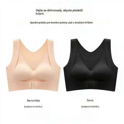 Akce 1+1 zdarma 【M–2XL】Podprsenka bez kostic se zapínáním vpředu a překříženými zády: koriguje držení těla a poskytuje maximální oporu i pohodlí.