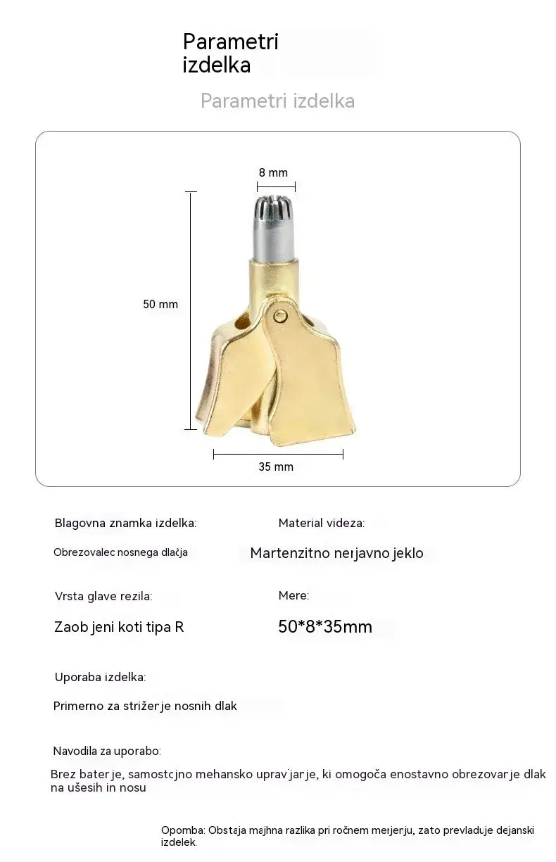 👍【2 kosa 21 €】Ročni mehanski strižnik za nosno dlako v vintage slogu