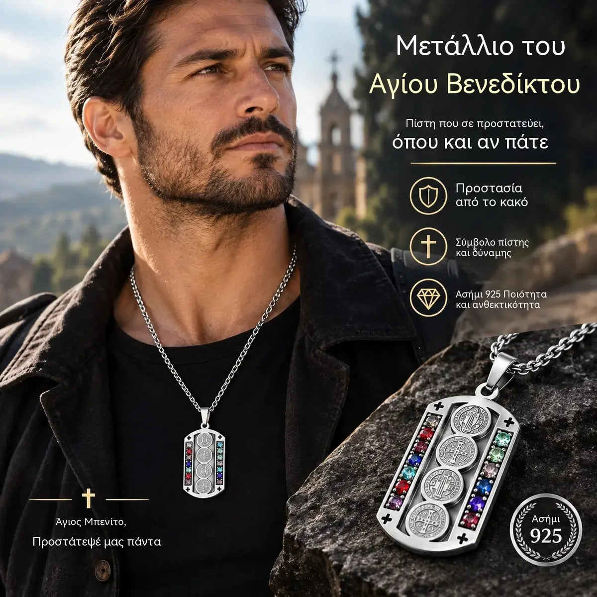 ⏰ Προστατευτικό μενταγιόν για άνδρες