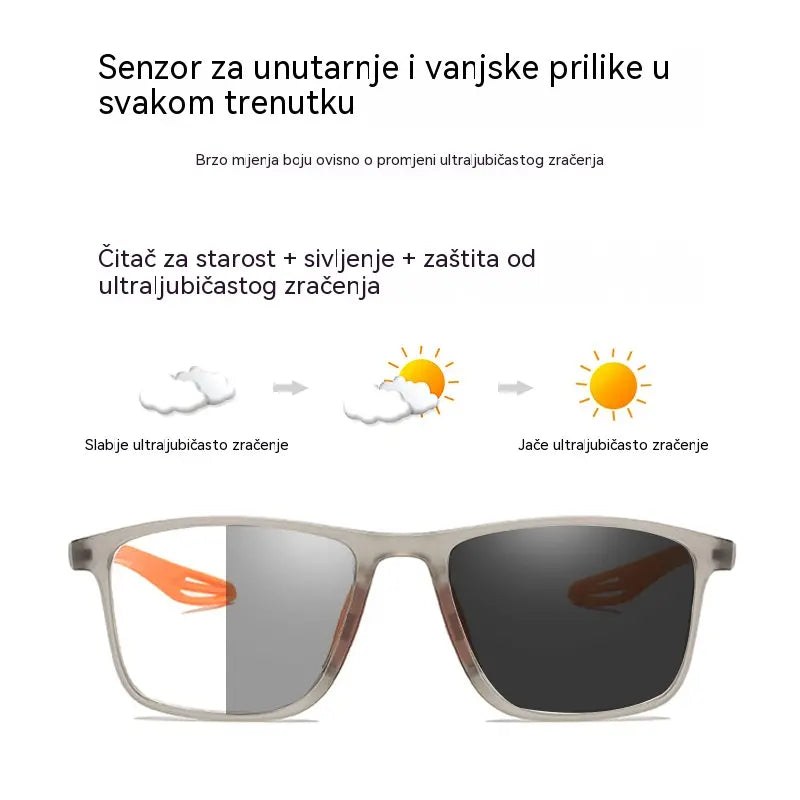 Fotokromatske, ultra lagane naočale za čitanje visoke rezolucije, posebno dizajnirane za starije osobe.