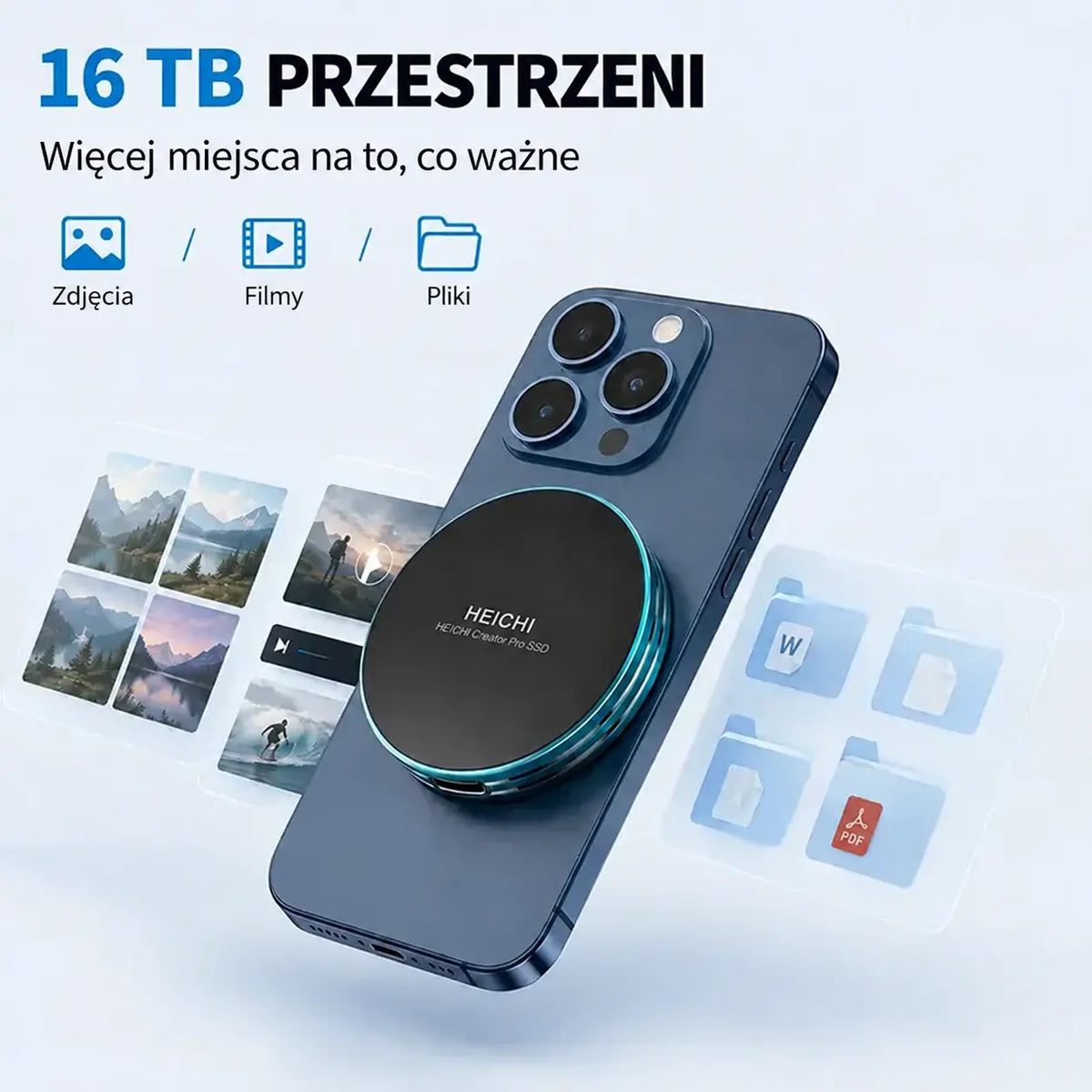🧲 Szybki przenośny magnetyczny SSD 16TB | Transfer 1050MB/s i kompatybilność z wieloma urządzeniami ⚡