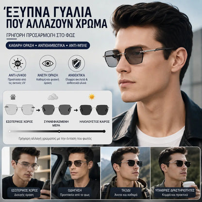 ✨🕶Νέα φωτοχρωμικά έξυπνα γυαλιά με φίλτρο μπλε φωτός, unisex