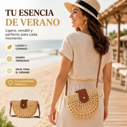 🌿 Bolso Bandolera de Rafia Artesanal con Gran Capacidad | Elegante, Cómodo y Perfecto para Verano