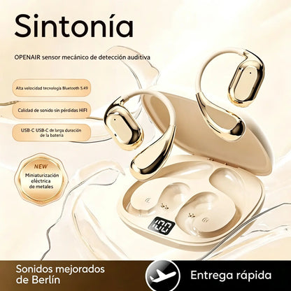 Auriculares inalámbricos Bluetooth sin almohadilla integrada, con gancho para la oreja y conducción ósea