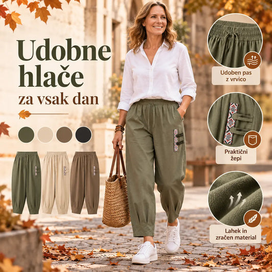 🔥✨【M-4XL】👖Nove poletne tanke bombažne lanene hlače z devetimi robovi