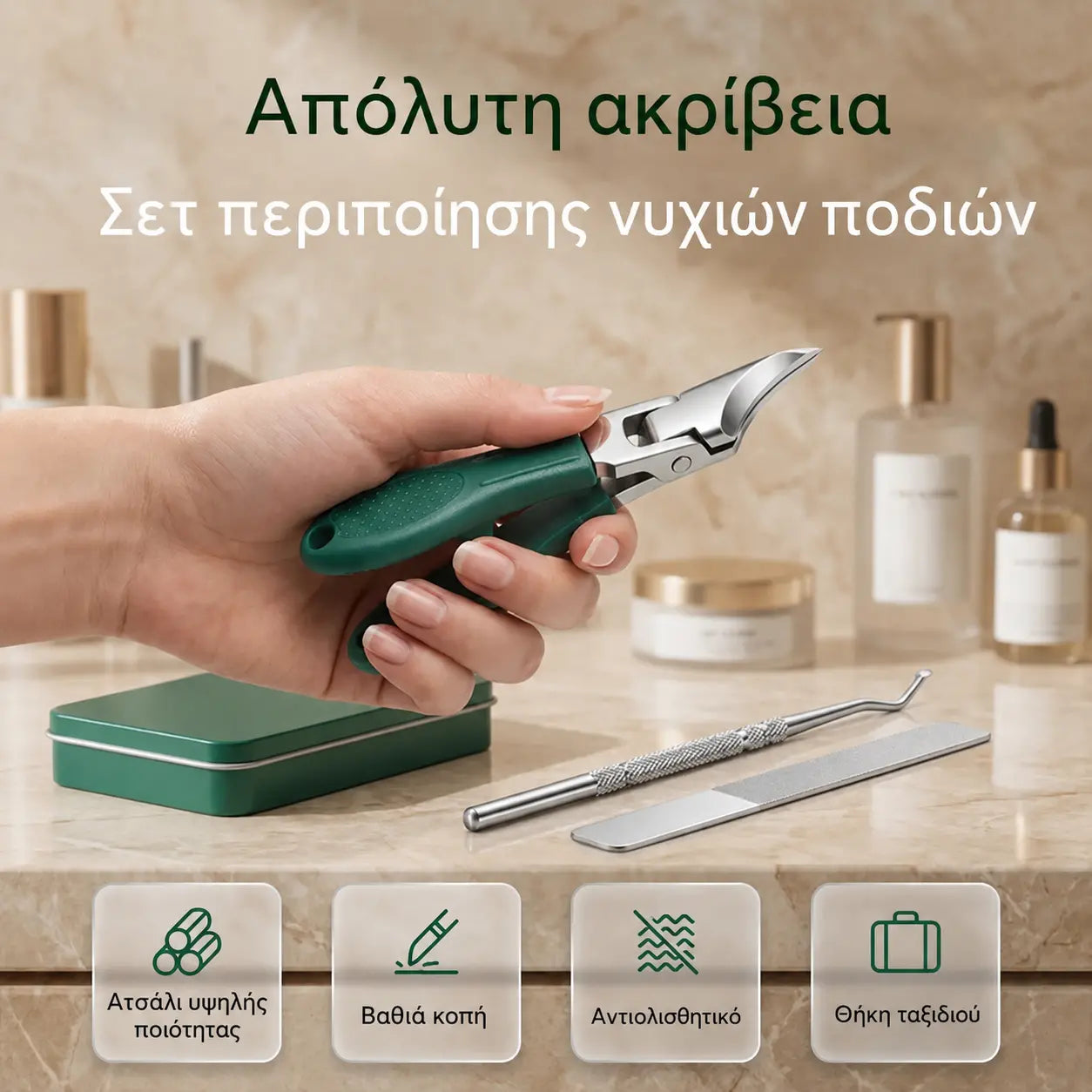 ✂️🦶 Περιποιηθείτε τα νύχια σας με ακρίβεια! ✨ Σετ 3 εργαλείων για μανικιούρ και πεντικιούρ