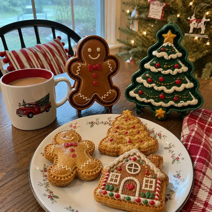 🥧🎄 Σετ μίνι φορμών για χριστουγεννιάτικα γλυκά με 9 σχέδια | Επαναχρησιμοποιούμενες ανάγλυφες φόρμες για να δημιουργείτε εύκολα όμορφα χριστουγεννιάτικα γλυκά σε διάφορα σχήματα. ⛄