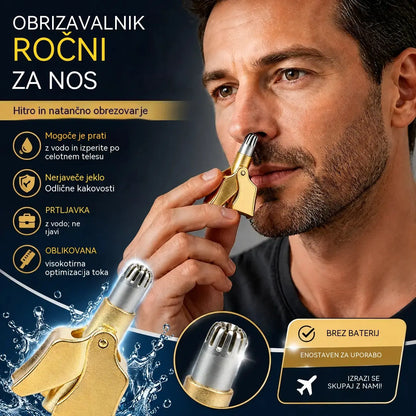 👍【2 kosa 21 €】Ročni mehanski strižnik za nosno dlako v vintage slogu