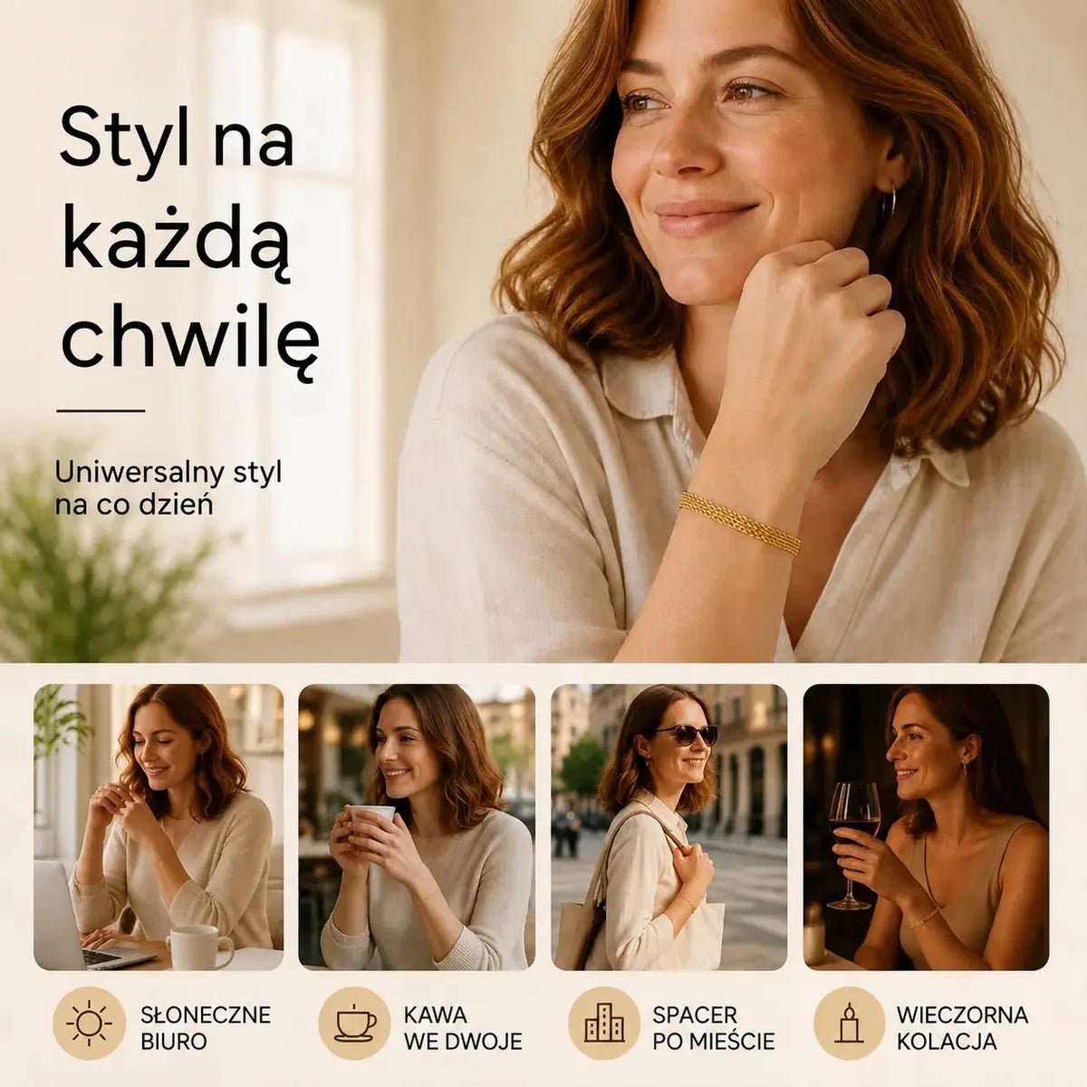 ✨ Skorzystaj teraz z 50% zniżki! 💛 Szeroka pleciona bransoletka siatkowa: grube ogniwa, elegancka i lśniąca 🎀
