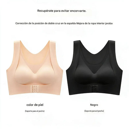 ¡ÚLTIMO DÍA DE OFERTA! - 60% DE DESCUENTO  Sujetador sin aros con cierre frontal y espalda cruzada: corrige la postura y ofrece máxima sujeción y comodidad.