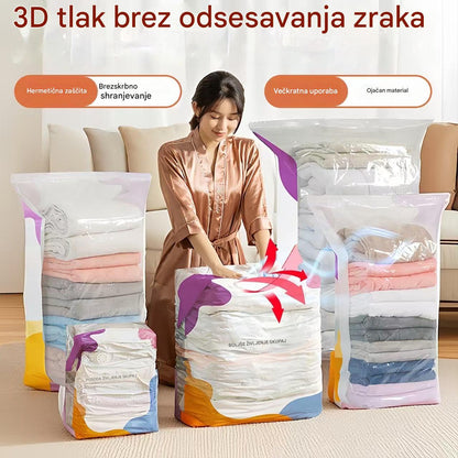 【5 kosov za 28 EUR】Velika, stisljiva vakuumska vrečka za shranjevanje: črpalka ni potrebna, neprepustna in idealna za prihranek prostora v kovčkih in doma