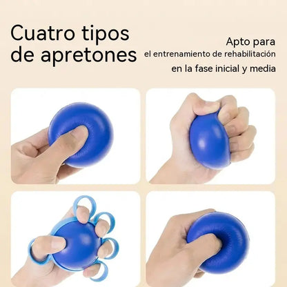 Pelota ortopédica para la recuperación de dedos y manos, con anillos de fijación, dispositivo de entrenamiento de fuerza y movilidad para personas mayores o con secuelas de un derrame cerebral.