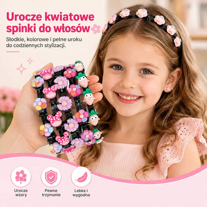 👑【5 sztuk】Patyczki, spinki i plecione wstążki dla dziewczynek