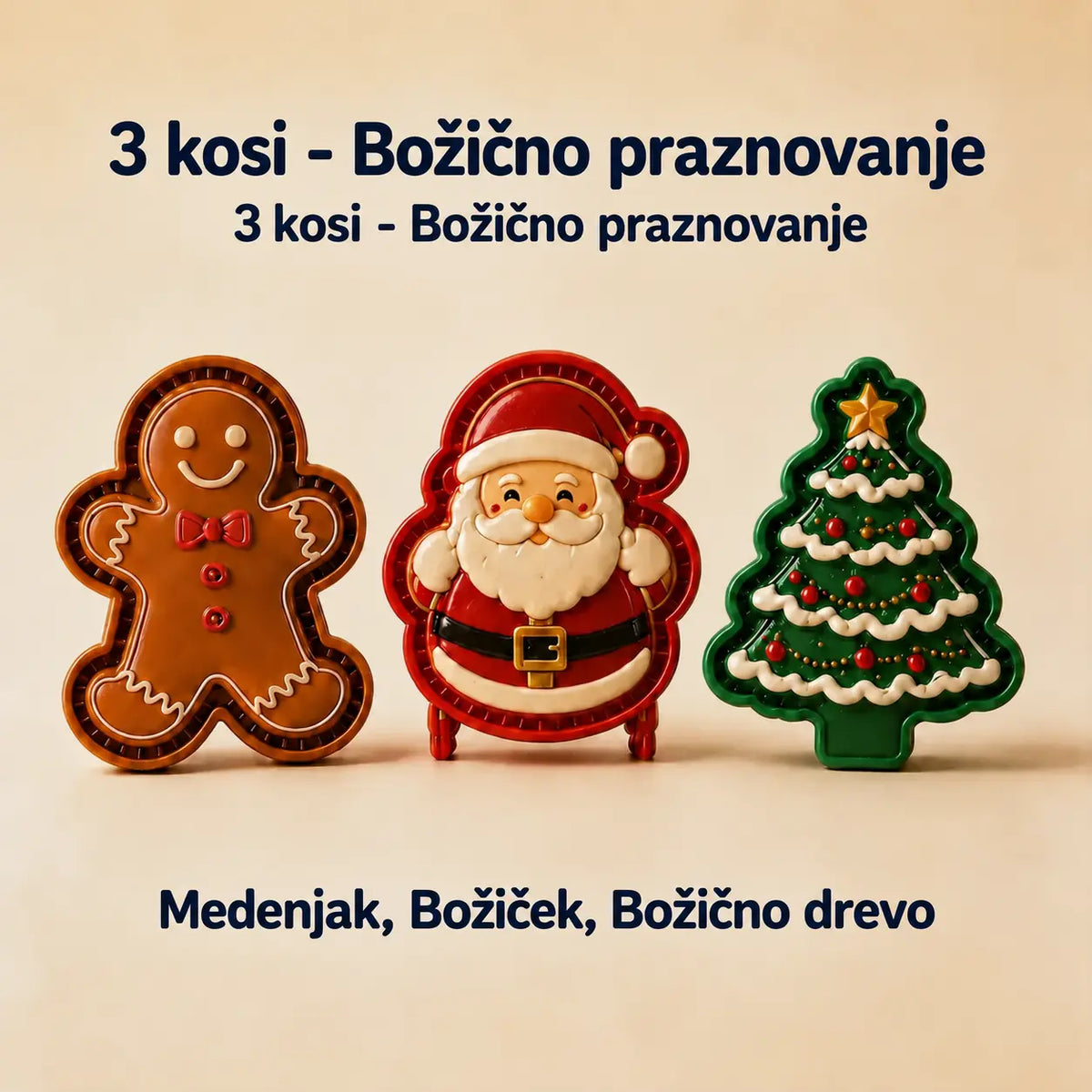 🥧🎄 Set 9 mini božičnih modelčkov za sladice | Reliefni in za večkratno uporabo ⛄