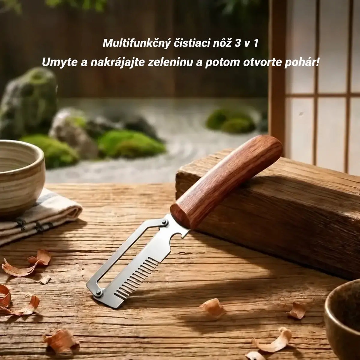 🔥Kúpte 1 kus a získajte 1 zadarmo (2 kusy)🧅🔪 Multifunkčná kuchynská škrabka 3 v 1: Šúpe, krája a otvára fľaše! 🔥
