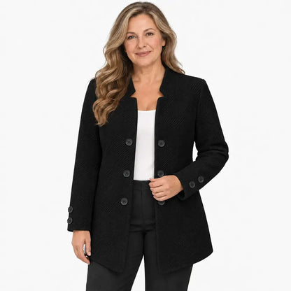 ✨【S-5XL / 3 χρώματα】Κομψό διπλής σειράς σακάκι για φθινόπωρο-χειμώνα (μοντέλο που κουμπώνει με 3 κουμπιά)