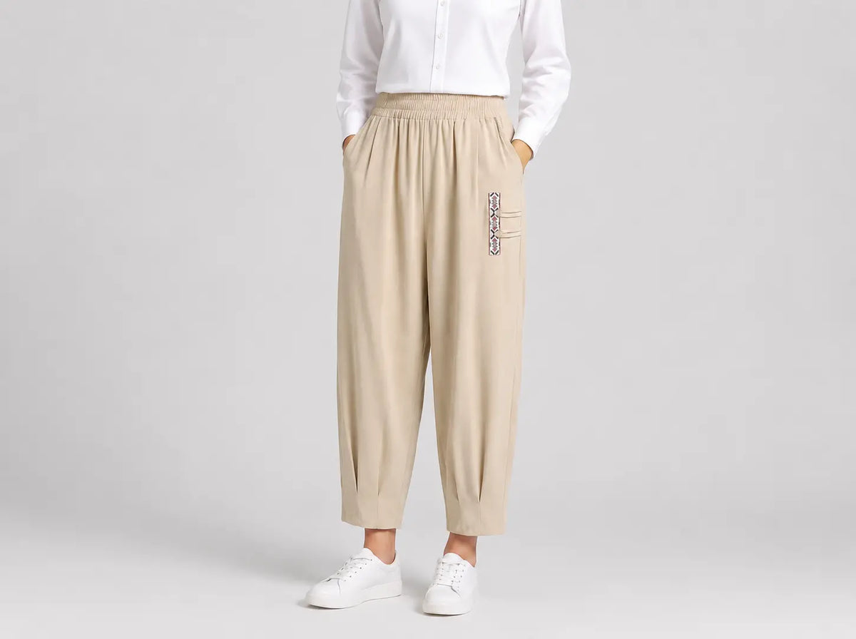 🔥✨【M-4XL】👖 Nové letné tenké bavlnené ľanové nohavice 7/8